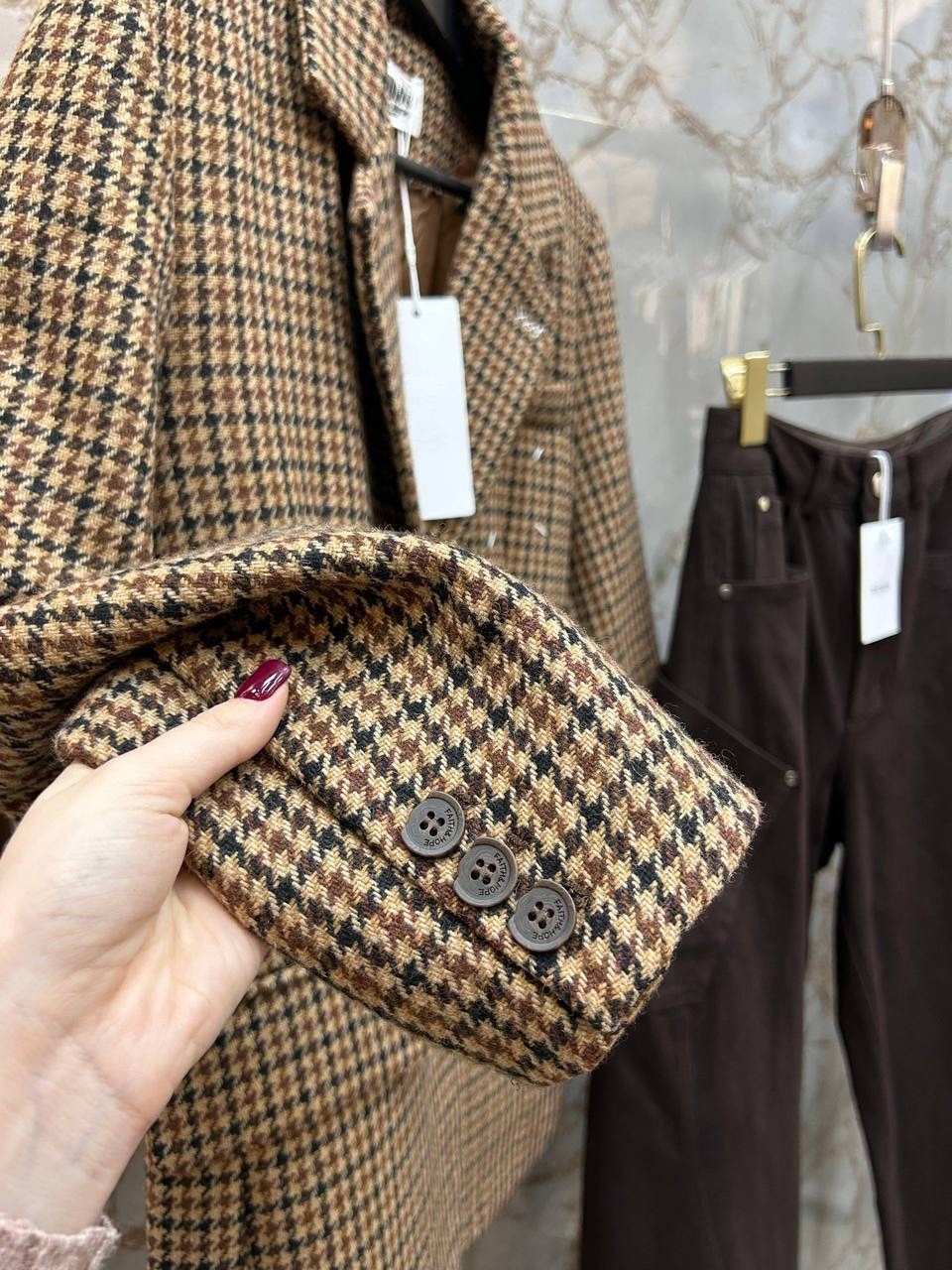 женский клетчатый шерстяной пиджак в стиле ретро,женский повседневный пиджак в клетку,пиджак женский в клетку,женский клетчатый пиджак,женский винтажный клетчатый пиджак maxdutti свободного покроя в а