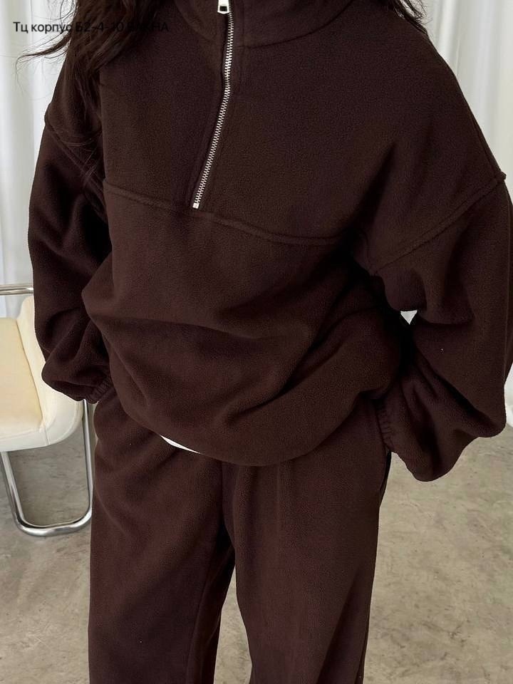 cпортивный костюм женский на флисе,спортивные костюмы женские,женский спортивный костюм шоколадный флисовый 10431,флисовый костюм женский,женский костюм