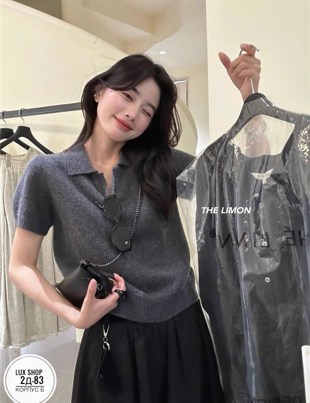 женская вязаная футболка с отложным воротником,повседневная рубашка,женская блузка,корейская одежда,элегантная вязаная женская свободная однотонная футболка с отложным воротником