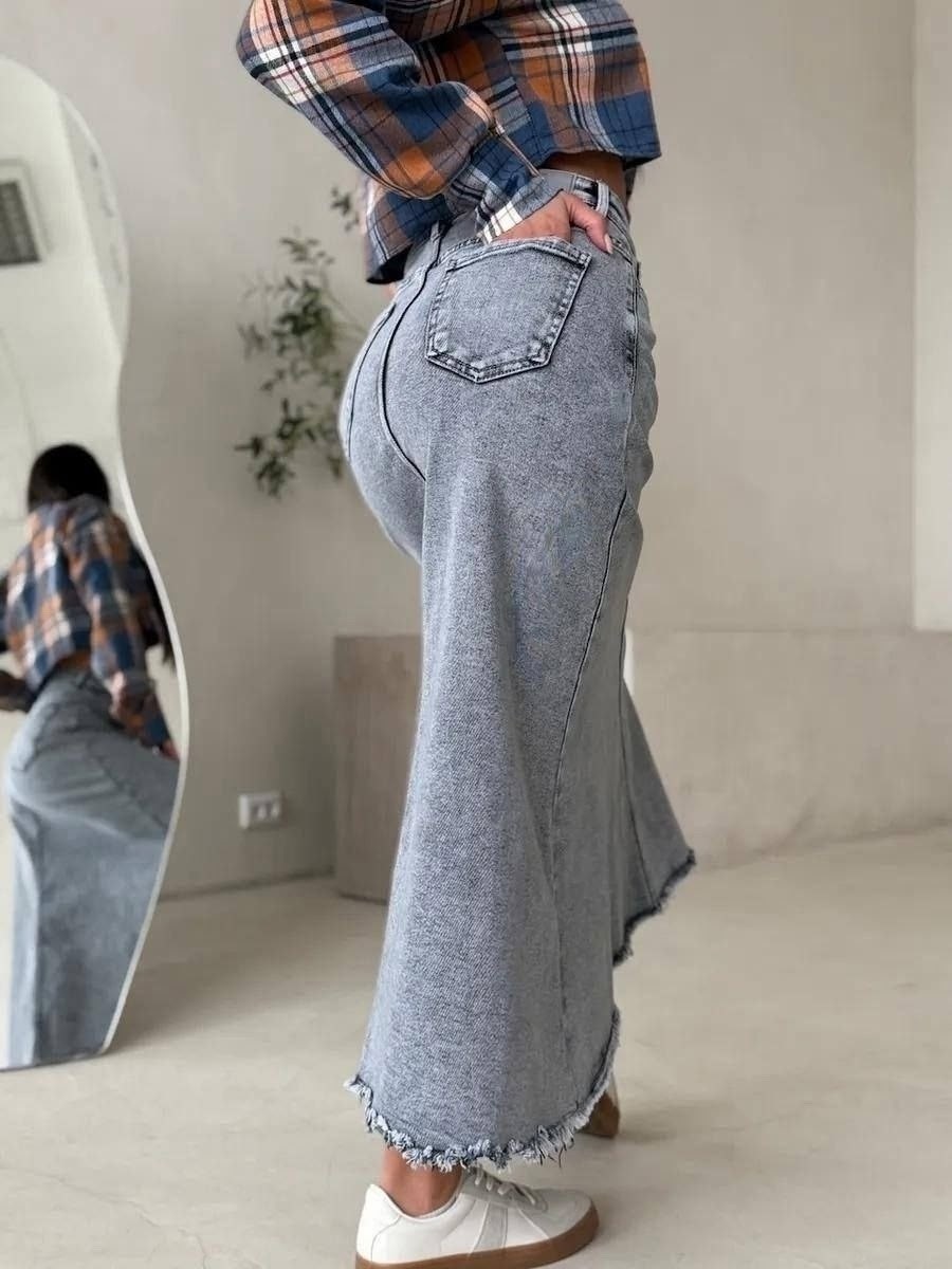 джинсовая юбка,длинная джинсовая юбка,джинсовая юбка макси,джинсовая юбка женская,женская длинная джинсовая юбка с высокой талией