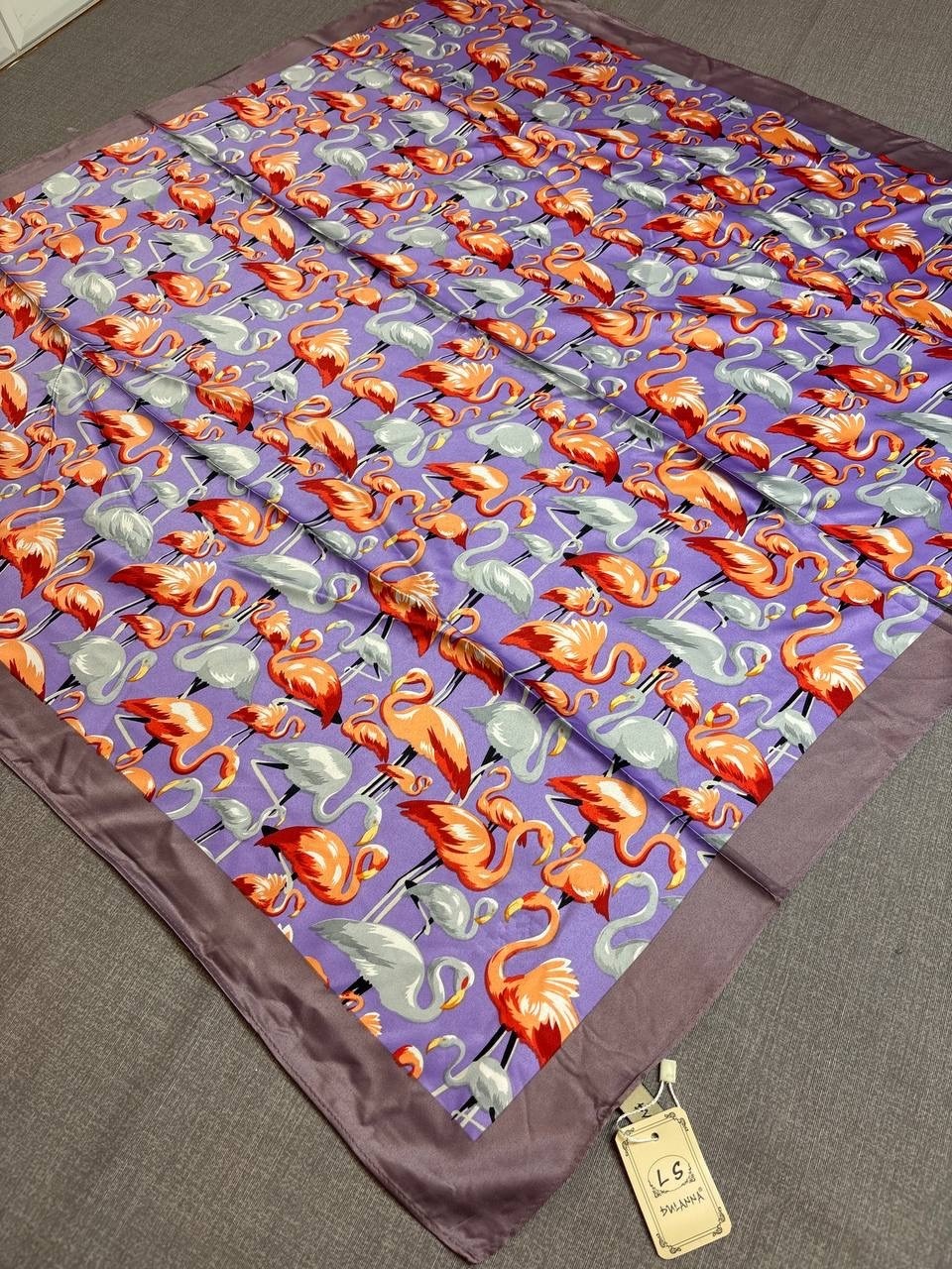 платок фламинго,платок с принтом,платок шелковый,платок женский с принтом,шарфы и платки