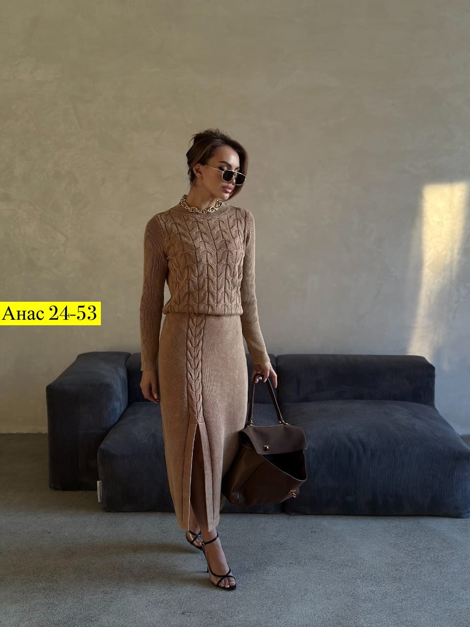 костюм юбка и кофта вязаный koktash,костюм с юбкой,женский вязаный костюм с юбкой,костюм юбка миди лапша и кофта чёрный,трикотажные костюмы