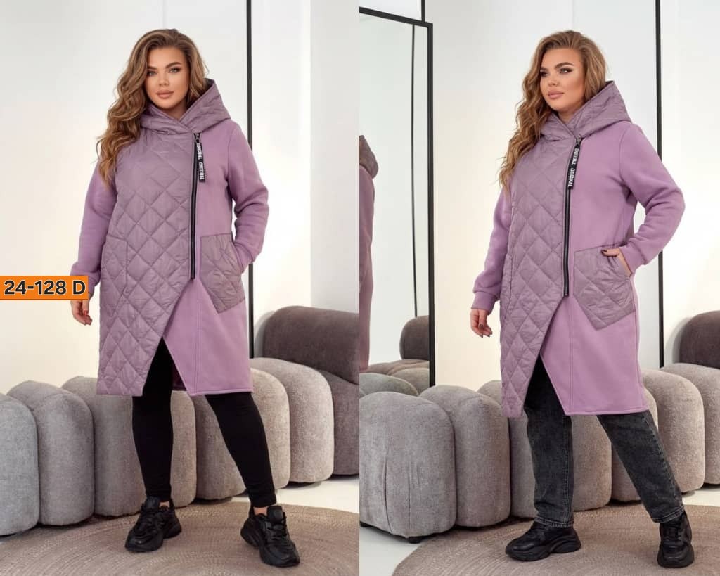 женская верхняя одежда больших размеров,удлиненная куртка,комбинированное пальто,куртка демисезонная,демисезонная куртка больших размеров