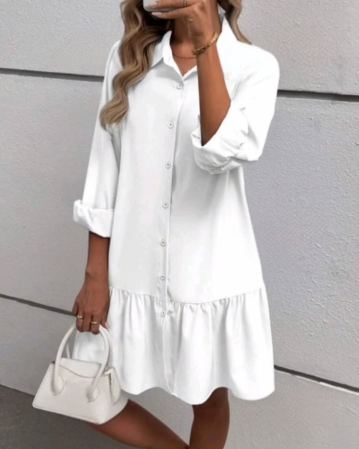 платье рубашка белая,платье рубашка,платье рубашка повседневное,женское платье рубашка,платье с оборками