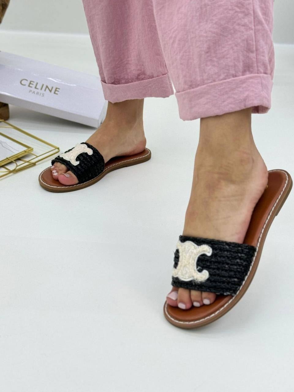 шлепанцы celine,шлепки селин,шлепанцы женские,,женская