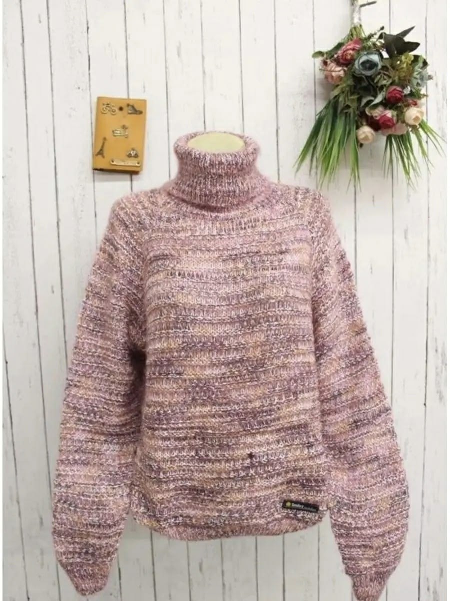 джемпер теплый свитер с горлом,джемпер теплый свитер с горлом нарядный,модный женский свитер,женские вязаные свитера,свитер из меланжевой пряжи