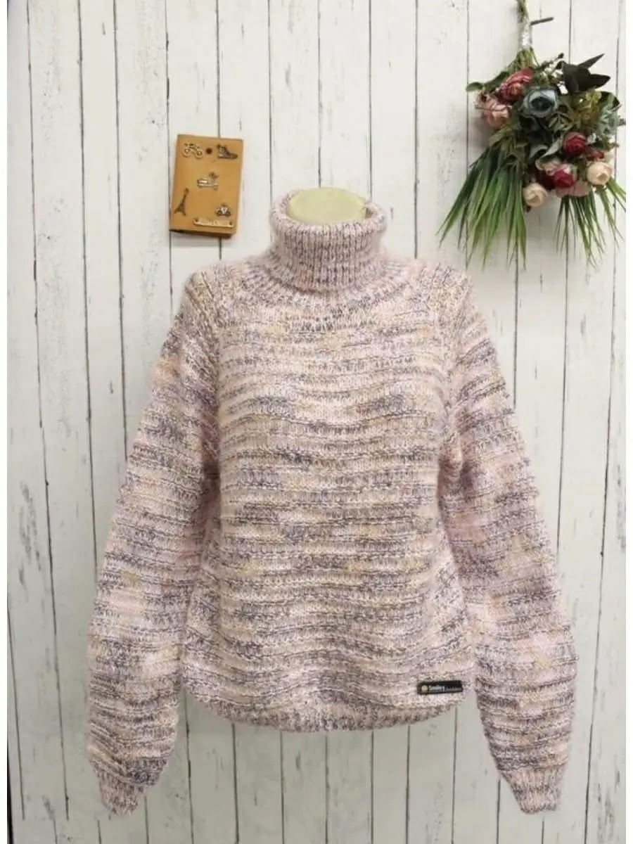 джемпер теплый свитер с горлом,джемпер теплый свитер с горлом нарядный,модный женский свитер,женские вязаные свитера,свитер из меланжевой пряжи