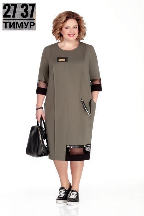 платье для полных женщин,платье 2073 серый michel chic,одежда для полных,платье для полных,платье pretty
