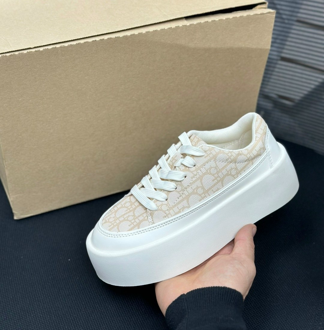 dior женские кеды на платформе walk'n' - grey / white,кеды диор,кеды женские dior,женские бежевые кеды christian dior walk'n' на высокой подошве,кеды диор женские