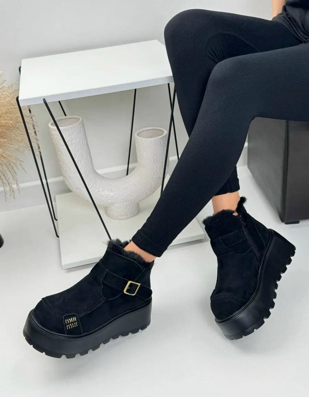 угги женские,угги женские зимние,,ботинки зимние замшевые на платформе derio 283000136,зимняя женская