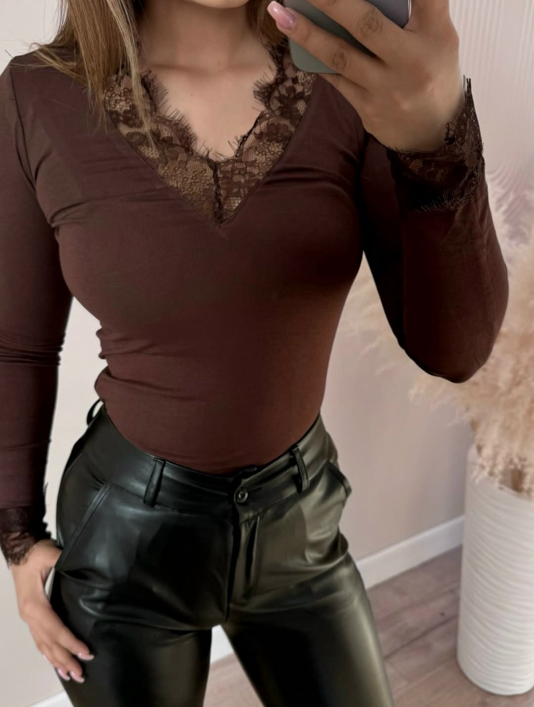 кофта с вставкой,кофточка женская люкс cratex черный,блузка для полных женщин,красивые кофточки,женский кружевной топ с v-образным вырезом и длинным рукавом