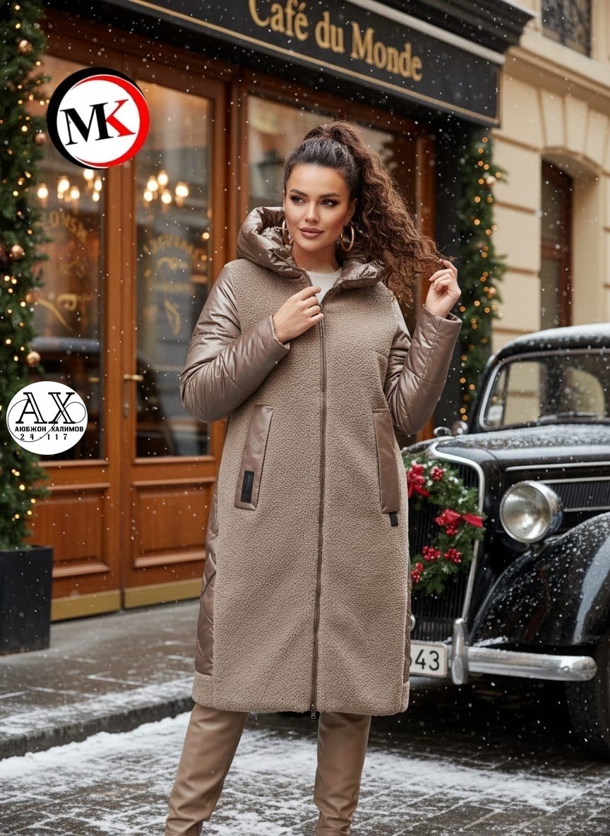 пальто комбинированное,куртка удлиненная,модное пальто,женское пальто,зимнее пальто