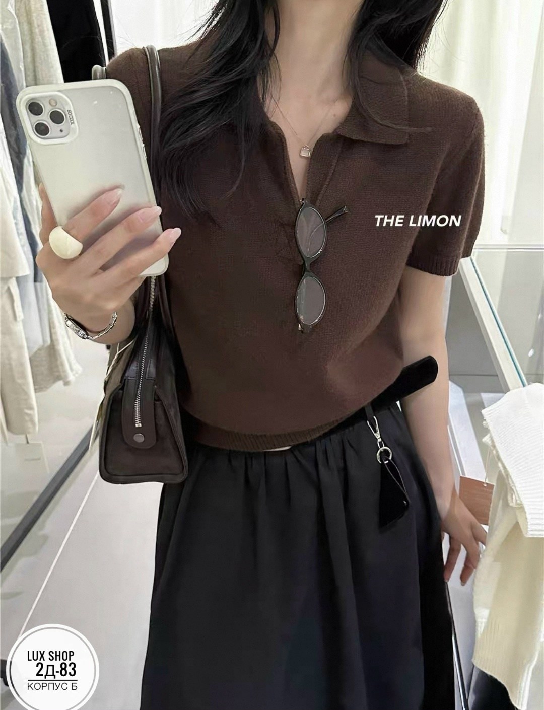 женская вязаная футболка с отложным воротником,повседневная рубашка,женская блузка,корейская одежда,элегантная вязаная женская свободная однотонная футболка с отложным воротником