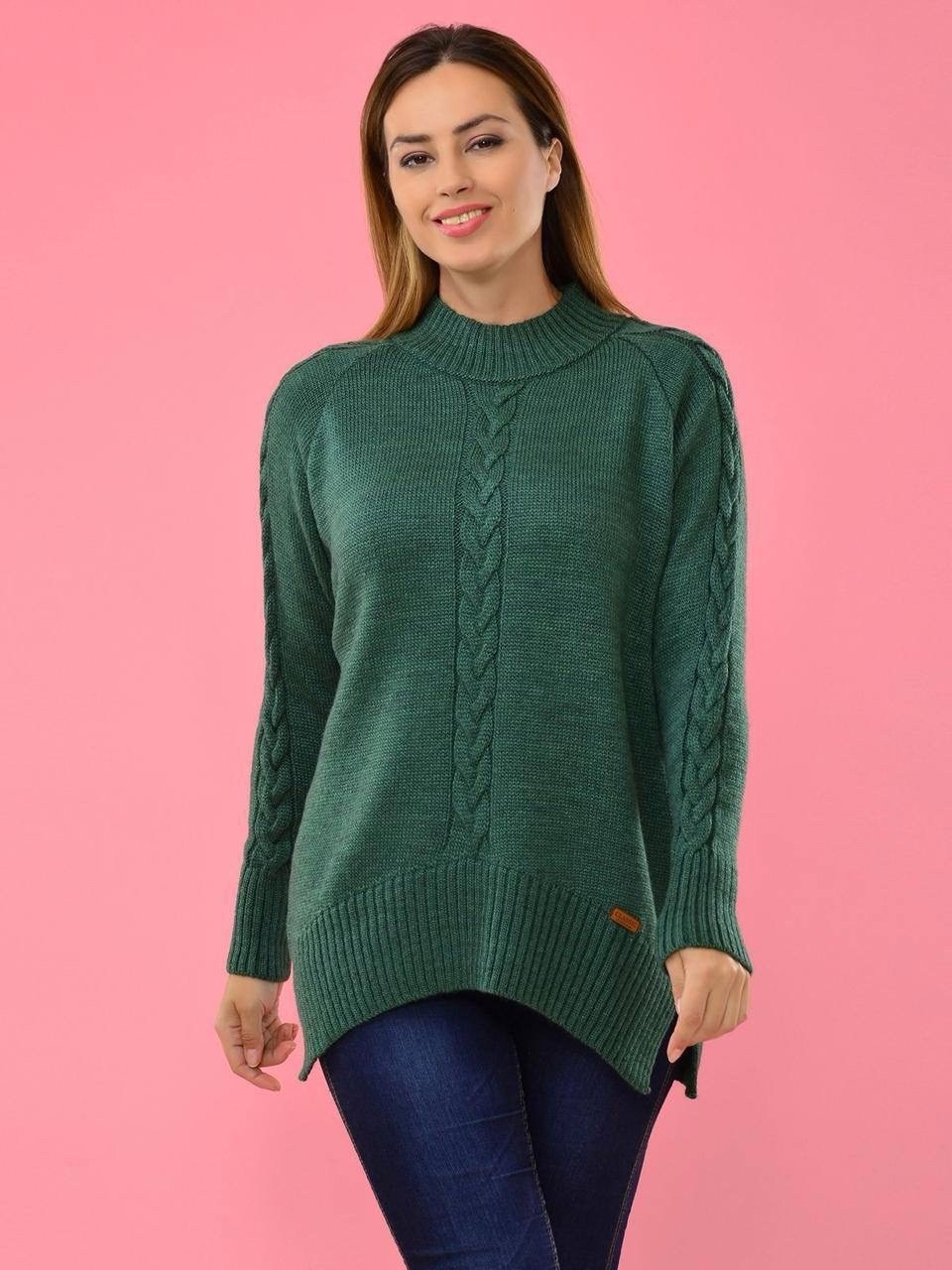 джемпер голубой,свитер с удлиненной спинкой,бирюзовый джемпер,джемпера женские,свитера женские