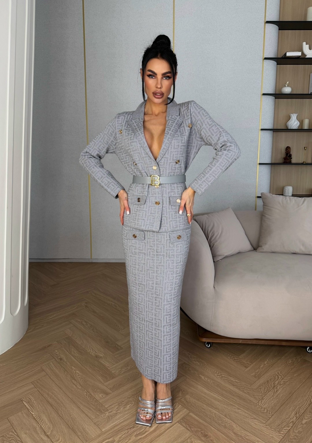 костюм с юбкой миди,твидовый костюм,женский костюм с юбкой,костюм с юбкой,белый твидовый костюм с юбкой