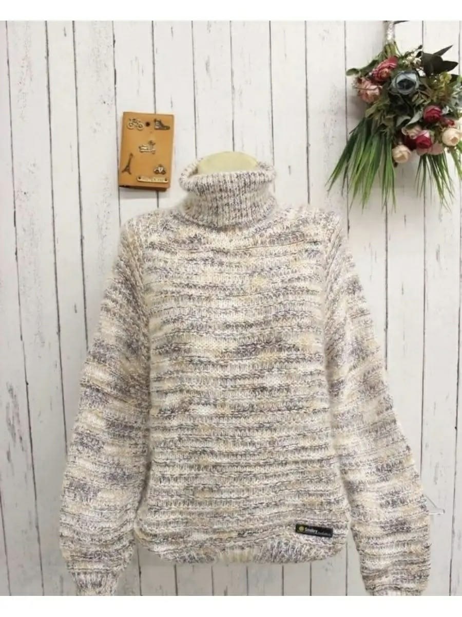 джемпер теплый свитер с горлом,джемпер теплый свитер с горлом нарядный,модный женский свитер,женские вязаные свитера,свитер из меланжевой пряжи