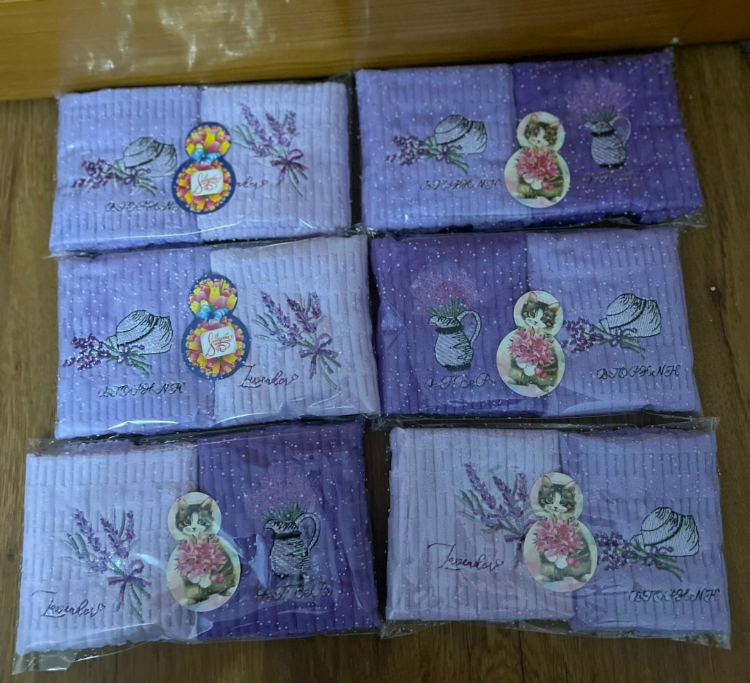 полотенце кухонное лаванда,полотенце кухонное набор 6 шт,полотенца для кухни,набор кухонные полотенец,кухонные полотенец микрофибра подарочный набор