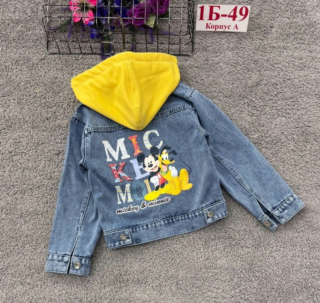 джинсовая куртка,куртка джинсовая jeans fashion микки маус,джинсовая куртка для девочек,джинсовая куртка женская с микки маусом,джинсовая куртка с капюшоном