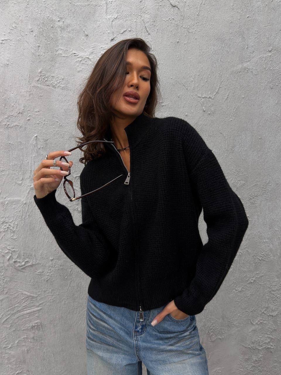 свитер укороченный с горлом на молнии maya brand,бордовый свитер,свитер на молнии женский,женская кофта,повседневная кофта