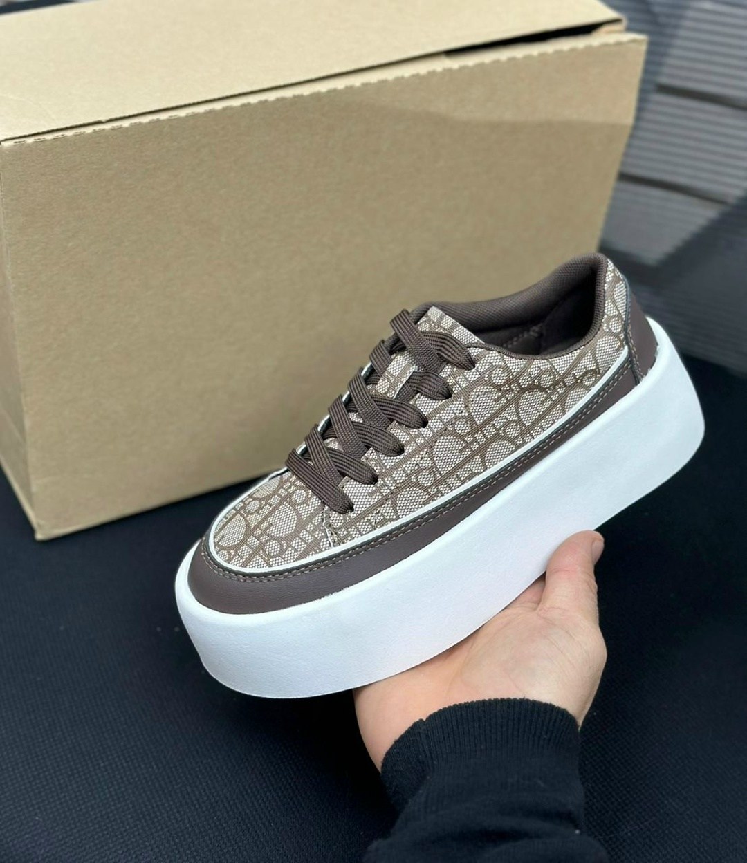 кеды диор,кеды женские dior,кеды диор женские,женские бежевые кеды christian dior walk'n' на высокой подошве,dior женские кеды на платформе walk'n' - grey / white