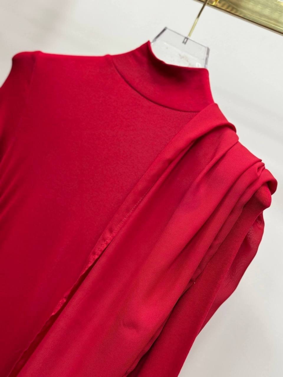 красное вечернее платье-русалка с длинным рукавом,красное вечернее платье,длинное красное шифоновое вечернее платье с накидкой-русалкой и высоким воротником,вечерние платья,длинное платье