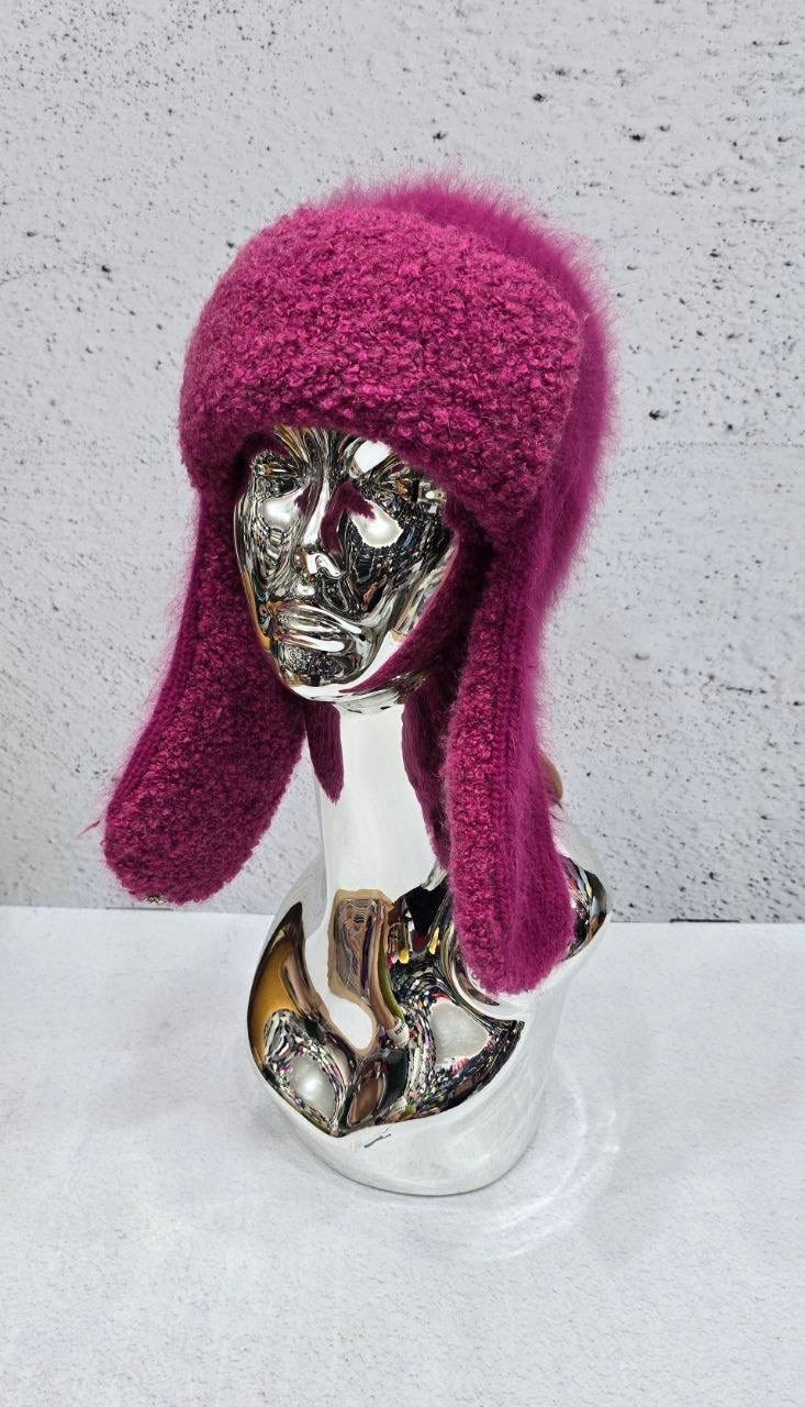 шапка ушанка,шапка ушанка вязаная зимняя женская ангора,шапка ушанка из натурального меха,шапка ушанка женская,шапка ушанка женская меховая