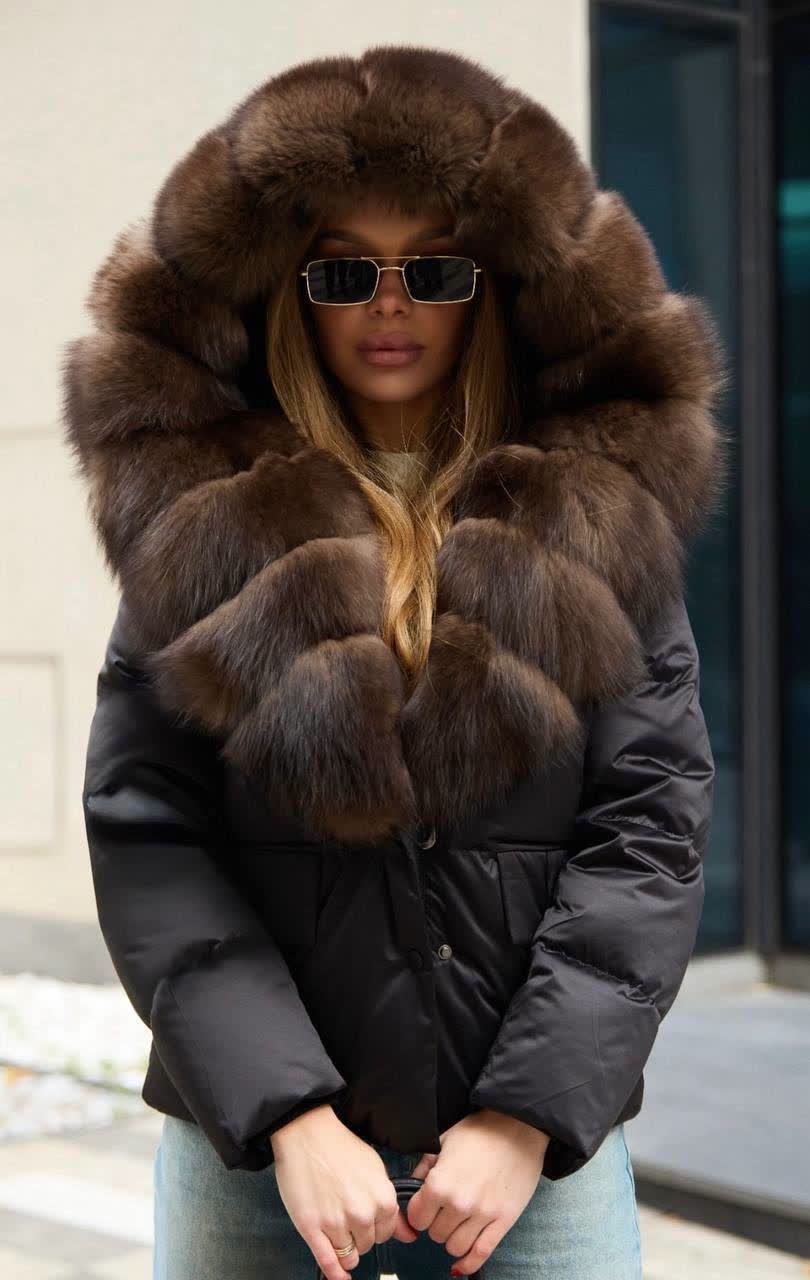 куртка - пуховик с мехом песца city furs,пуховик женский с натуральным мехом,пуховик с мехом,куртка с мехом,куртка с натуральным мехом