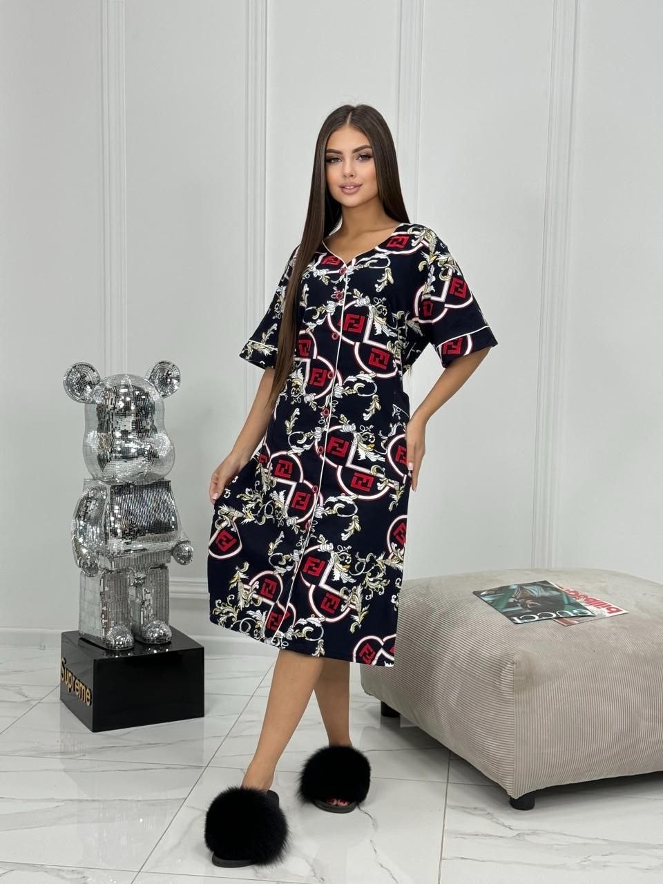 халат женский,халат женский домашний,домашний халат,халат женский домашний на молнии,халат для дома