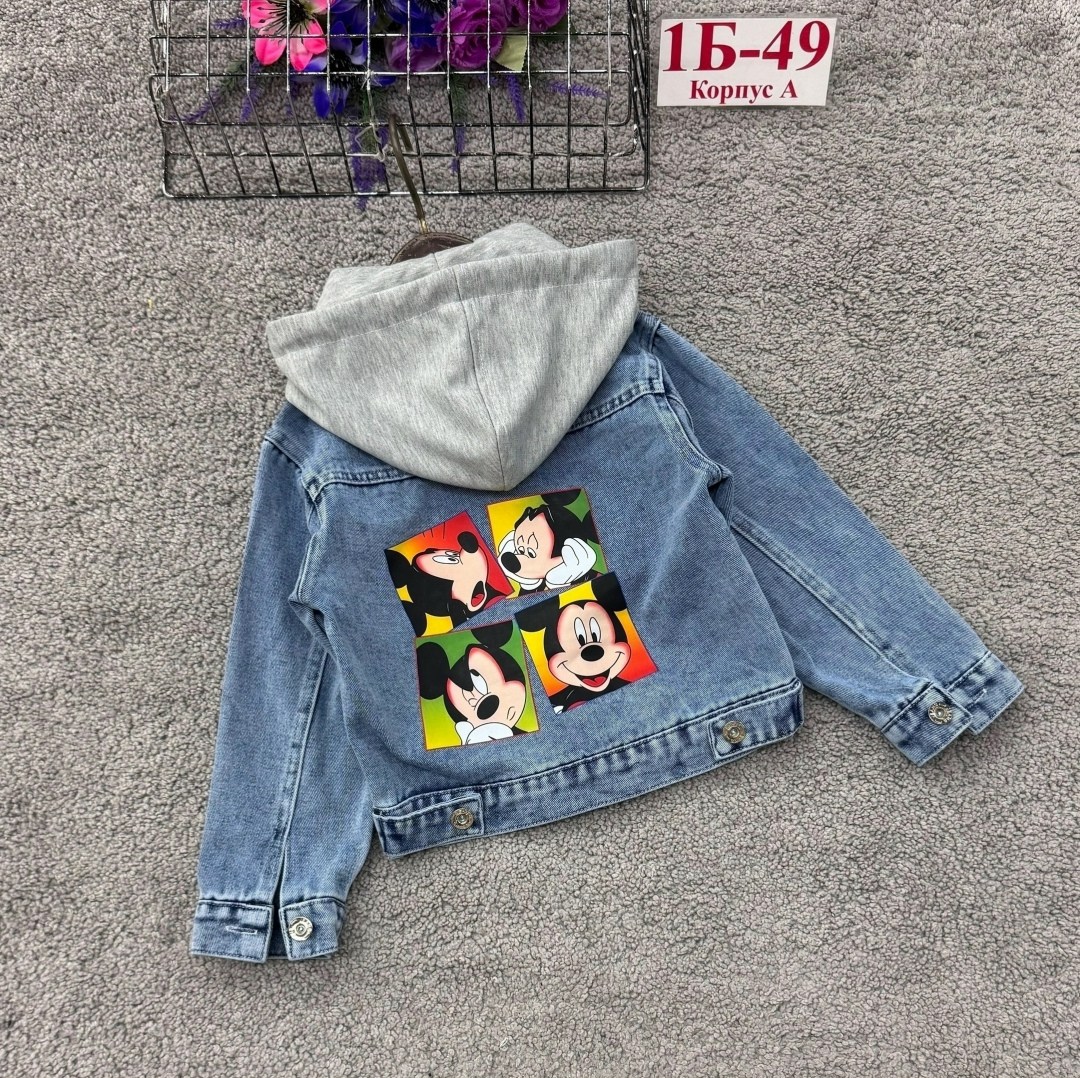 джинсовая куртка,куртка джинсовая jeans fashion микки маус,джинсовая куртка для девочек,джинсовая куртка женская с микки маусом,джинсовая куртка с капюшоном