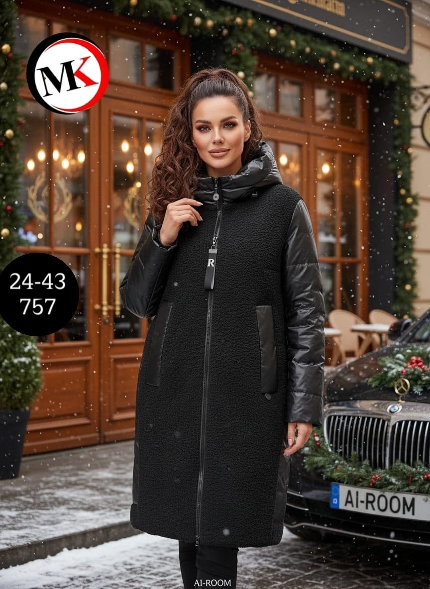 куртка удлиненная,пальто комбинированное,зимнее полупальто,женская куртка,куртка