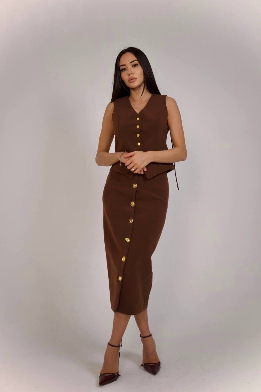 брючный костюм,женские костюмы,жакет и юбка,костюм брючный 924 шоколад vilena,женские жакеты