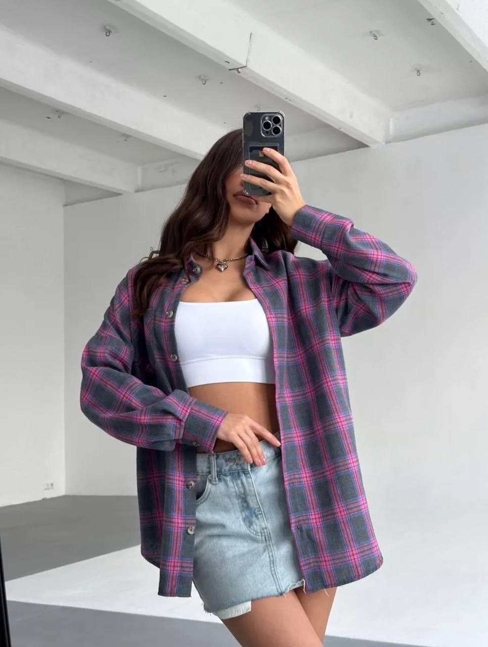 рубашка оверсайз в клетку betrendy wear,рубашка оверсайз теплая в клетку betrendy wear,рубашка женская оверсайз в клетку,рубашка в клетку оверсайз удлиненная стильная syrgishopp цвет серый,рубашка в к