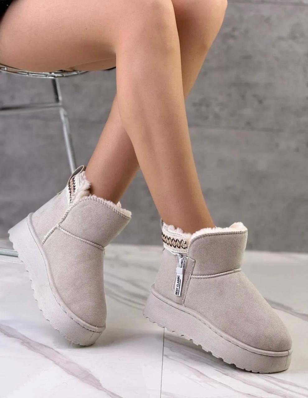 угги зимние женские,угги зимние короткие на платформе meitesi,,угги зимние короткие на толстой подошве,угги зимние короткие