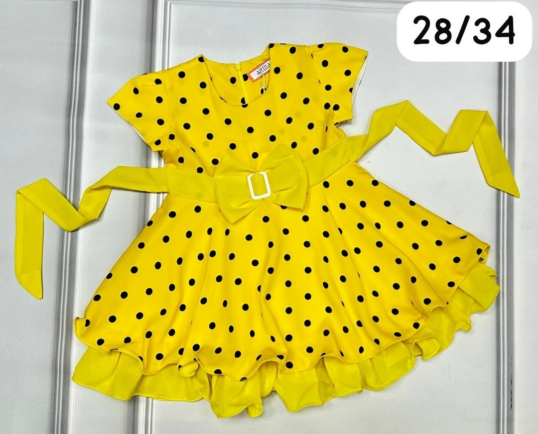 желтое платье в горошек для девочки,платье желтое в горошек детское,платье желтое в горошек,летнее платье для девочки желтое в черный горошек,платье желтое в черный горох для девочки