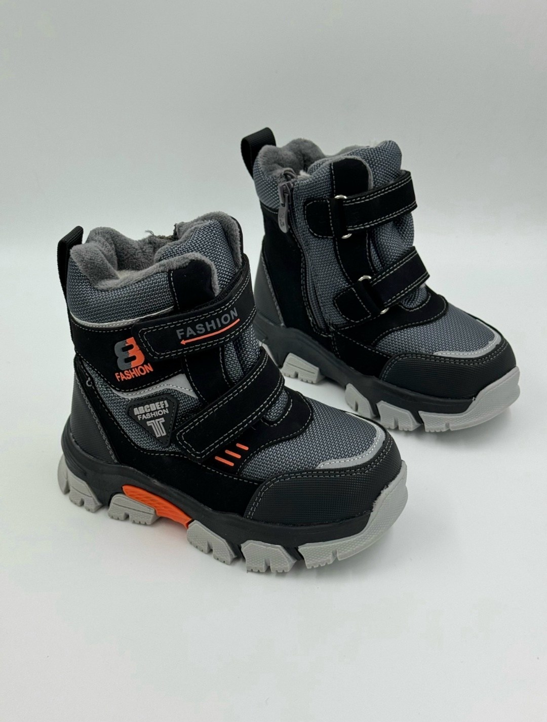 ботинки мембрана,мифер мембранные ботинки для мальчика,мембранные ботинки зима,,мембранная  хм137-2-3 черн/сер