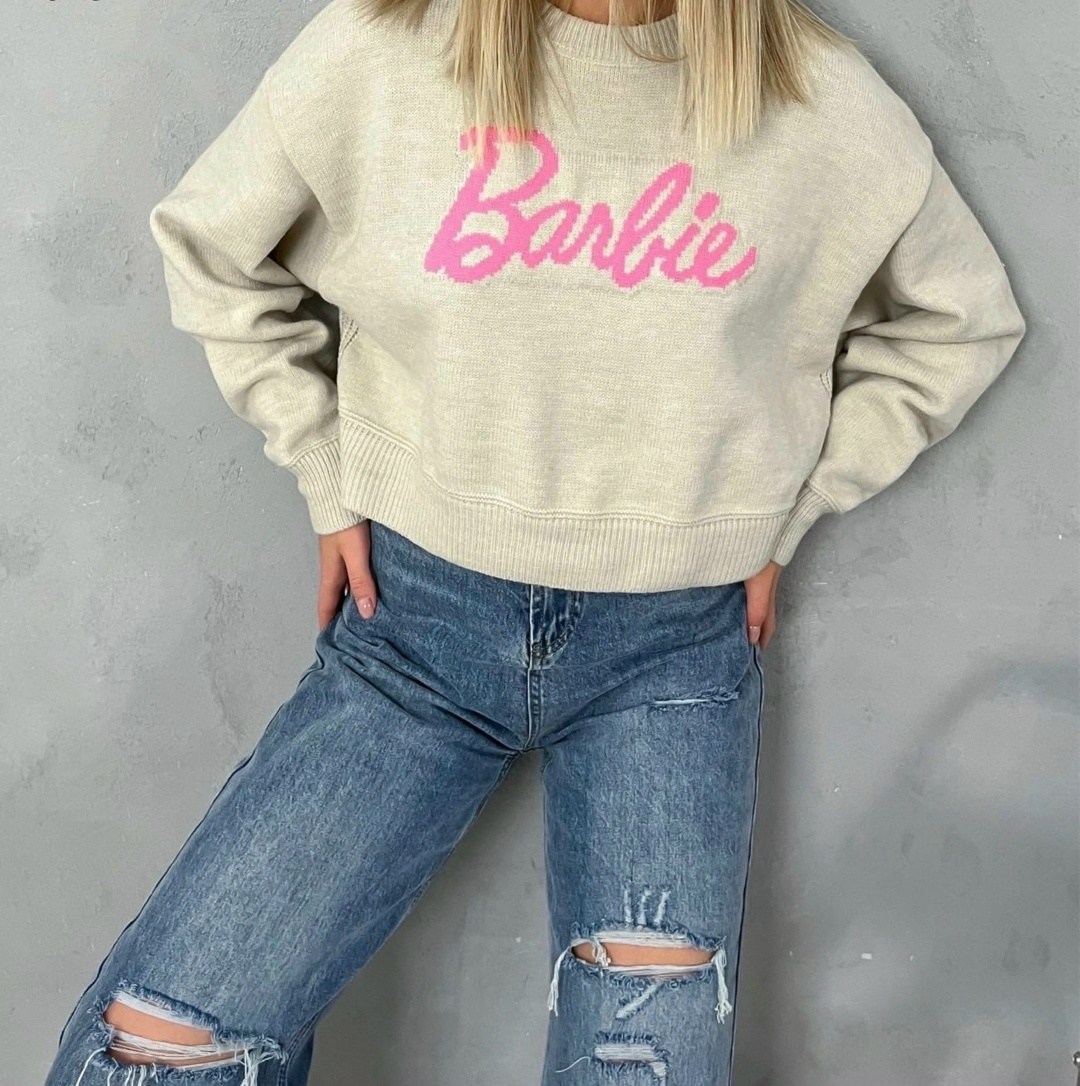 свитшот женский,кофта барби,женская кофта,кофта женская свитер,свитер оверсайз barbie