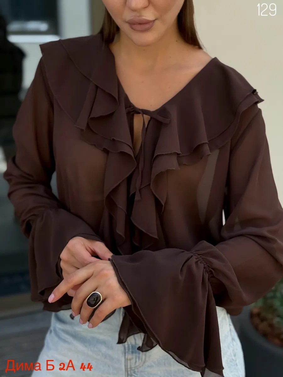 женская блузка,блуза,блузка шифоновая на завязках с воланами,блуза свободная,блузка шифоновая