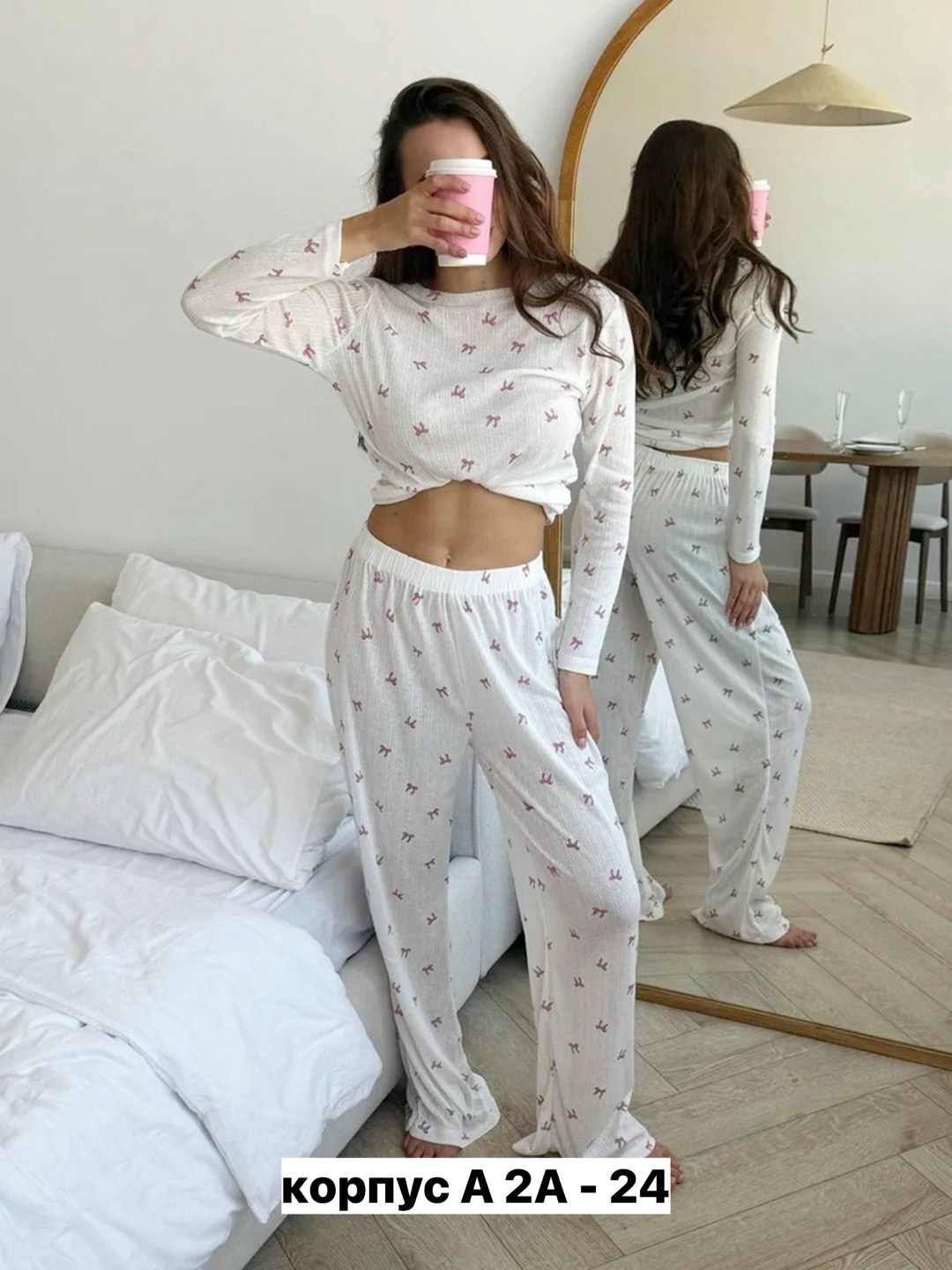 пижама женская,пижама со штанами с принтом ysense,пижама для женщин,пижама со штанами с принтом ysense 256770276,пижама