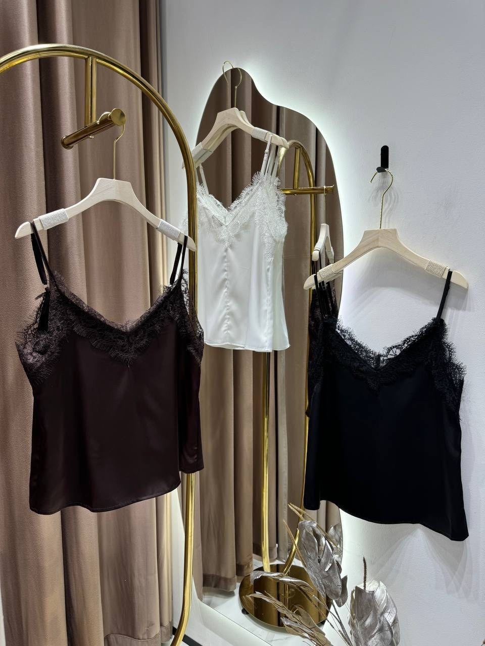 шелковый топ,шелковая майка с кружевом,топ с кружевом,кружевной топ intimissimi top коричневый,топ шелковый с кружевом