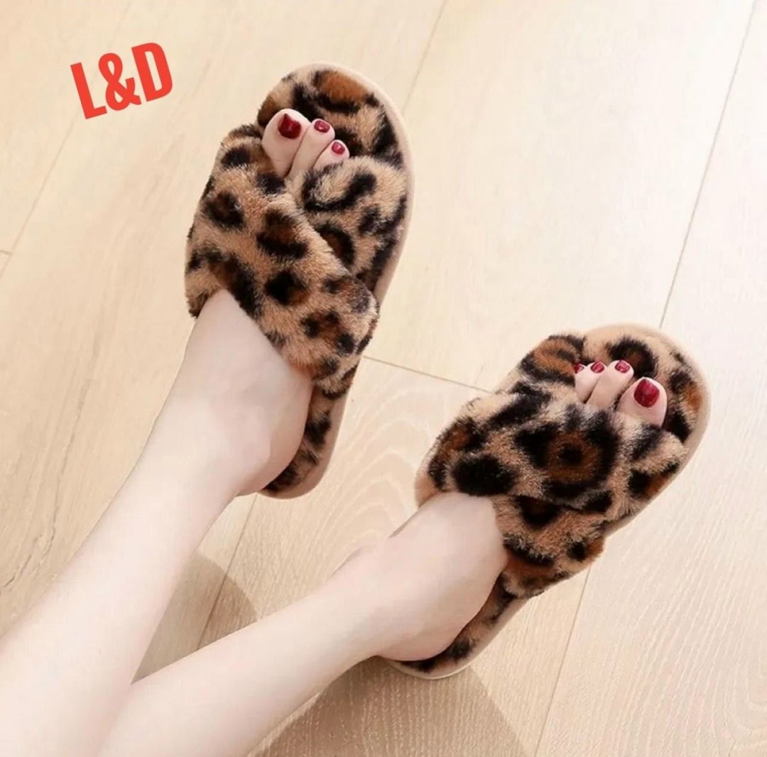 женские домашние тапочки,леопардовые пушистые тапки,леопардовые тапки,домашние пушистые тапочки,тапочки weibate женские с леопардовым принтом плюшевые комнатные
