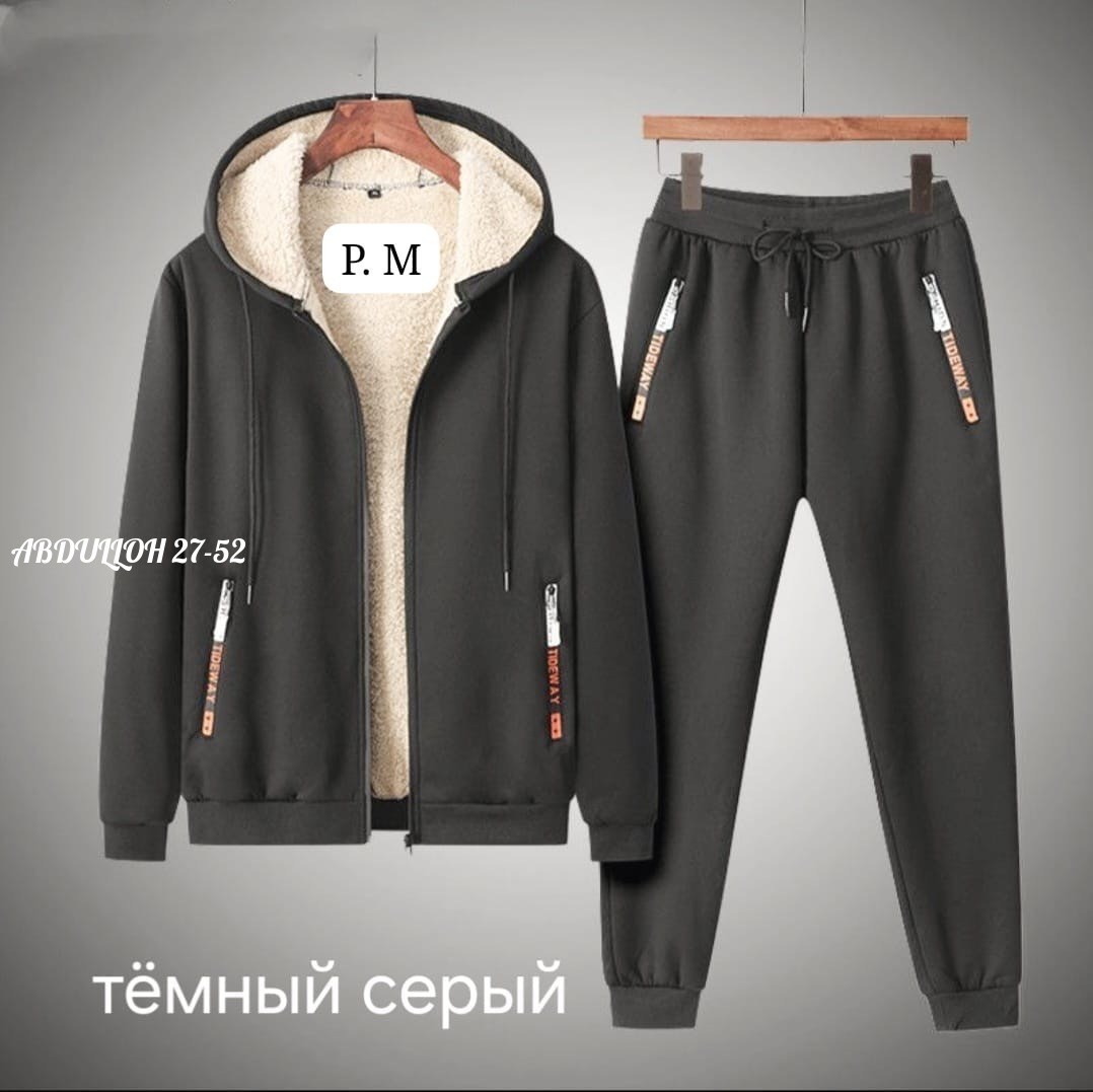 мужской зимний спортивный костюм с флисовой подкладкой с капюшоном,мужской зимний спортивный костюм,повседневный костюм-двойка зимний мужской утепленный флисовый спортивный комплект с капюшоном для му