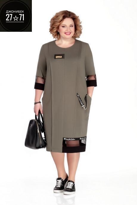 платье для полных женщин,платье для полных,одежда для полных,платье pretty,платье michel chic 2073 серый