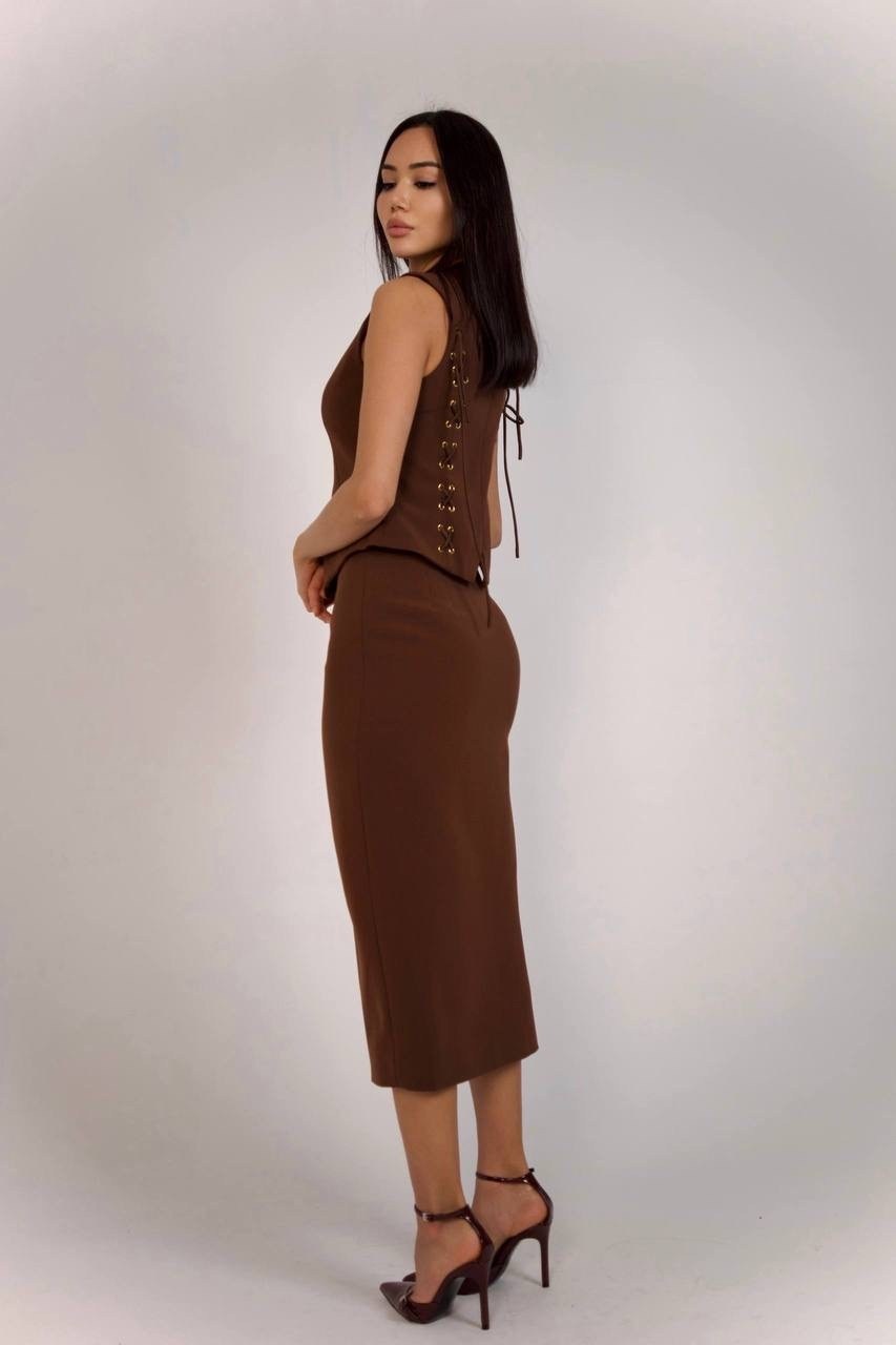 брючный костюм,женские костюмы,жакет и юбка,костюм брючный 924 шоколад vilena,женские жакеты