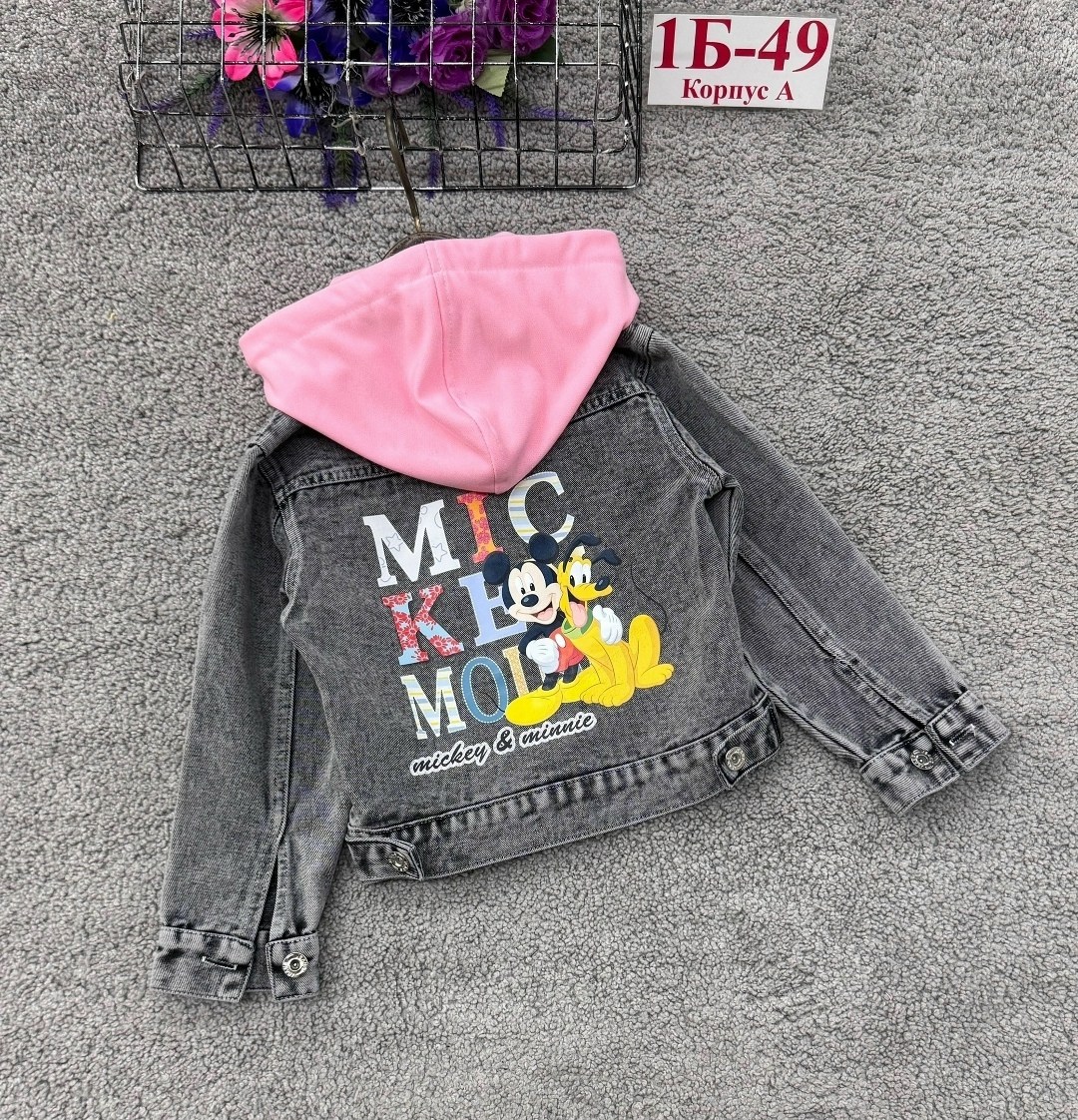 джинсовая куртка,куртка джинсовая jeans fashion микки маус,джинсовая куртка для девочек,джинсовая куртка женская с микки маусом,джинсовая куртка с капюшоном