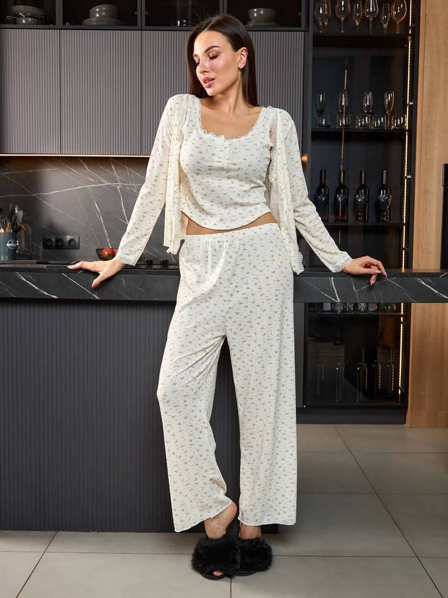 женская пижама,пижама для женщин,пижама со штанами,пижама женская с брюками,пижама со штанами домашняя из муслина