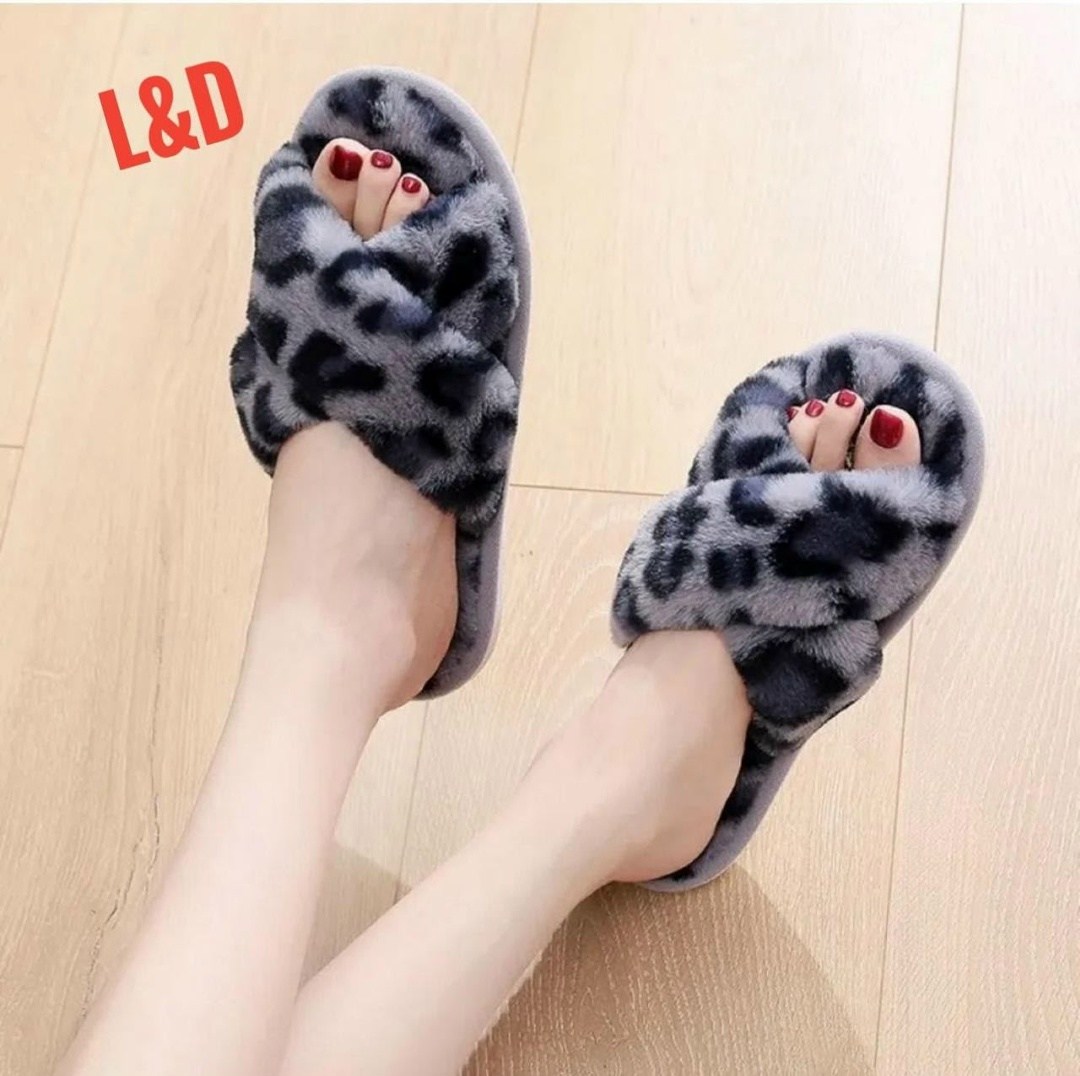женские домашние тапочки,леопардовые пушистые тапки,леопардовые тапки,домашние пушистые тапочки,тапочки weibate женские с леопардовым принтом плюшевые комнатные