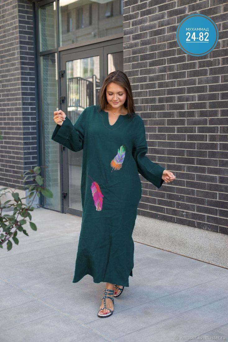 льняное платье,льняное платье с вышивкой,длинное платье из льна,платье бохо,платье стиль