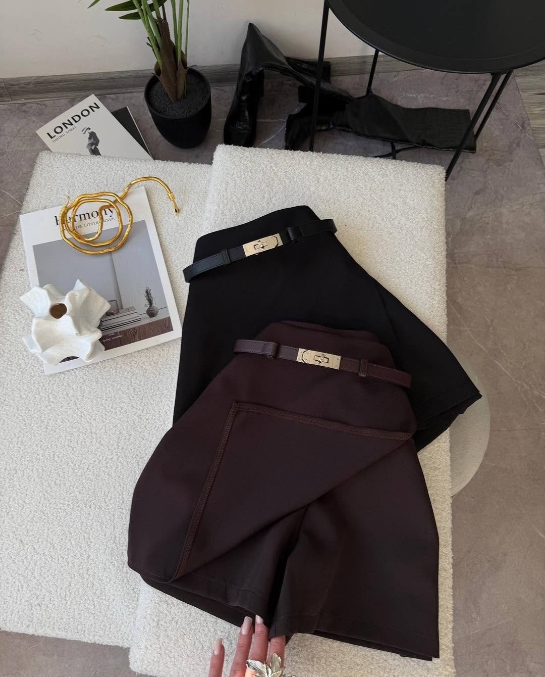 шорты женские шерстяные с поясом,шорты женские,юбка-шорты,шорты с поясом,повседневные удобные элегантные шорты с поясом