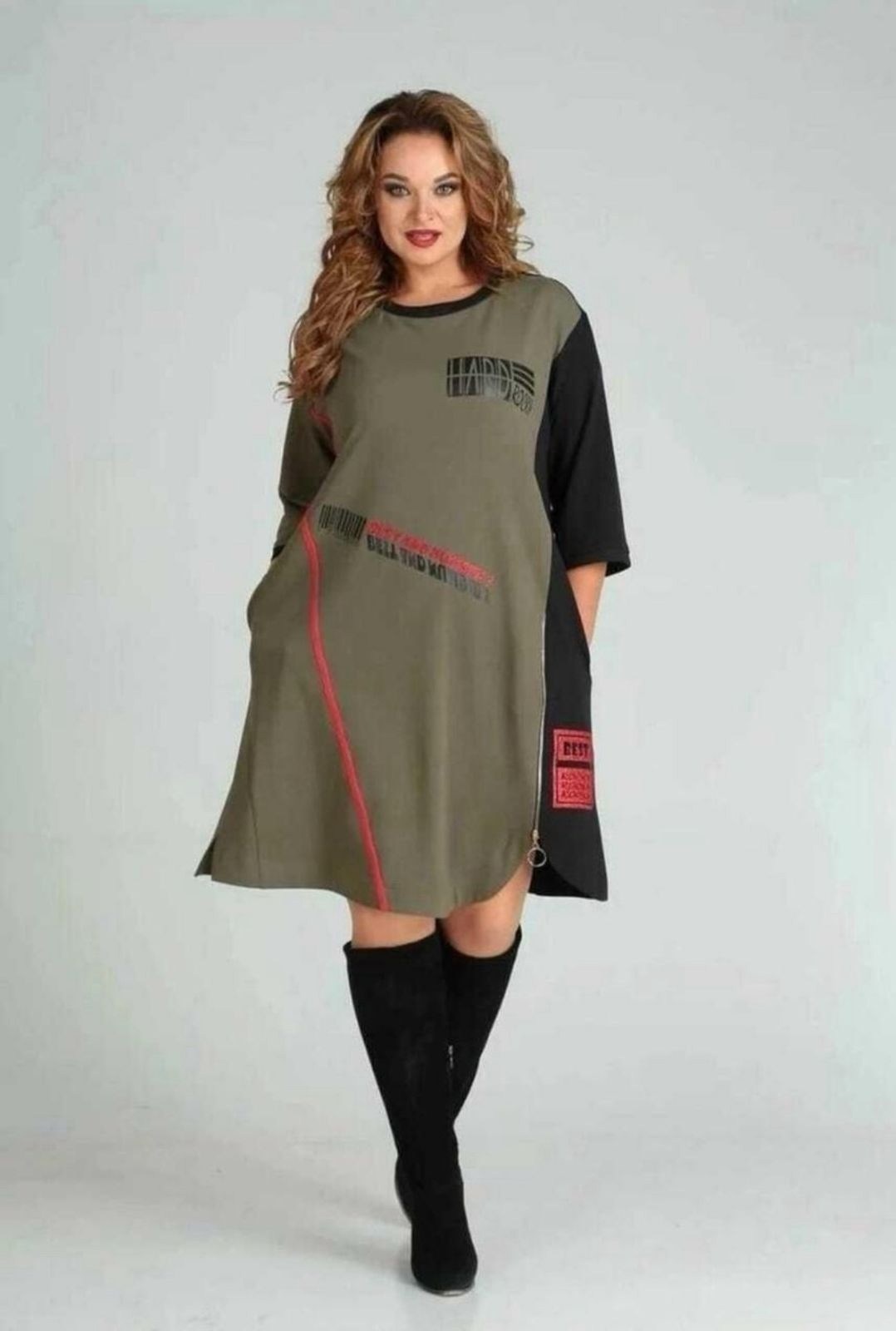 платье sandyna 13628 хаки,платье sandyna 13628,платье женское,повседневное платье,спортивное женское платье