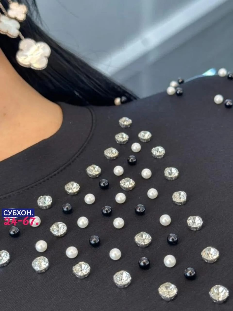 платье бусинами,кофта женская,черное платье,футболка с бусинами